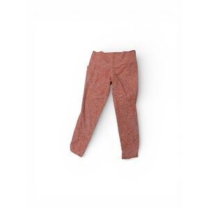 Athleta Women's Salutation Ocelot Spot Orange  Print High Rise 7/8 Leggings Sz L